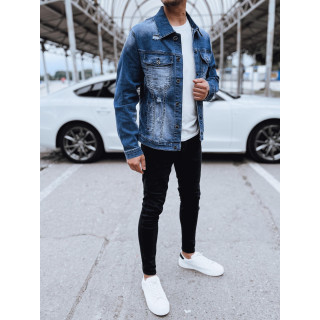 Moška denim jakna v modri barvi