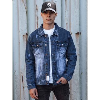 Modra denim jakna v modri barvi