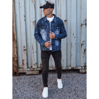 Modra denim jakna v modri barvi