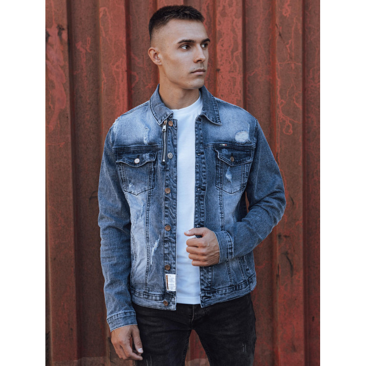 Moška denim jakna v modri barvi