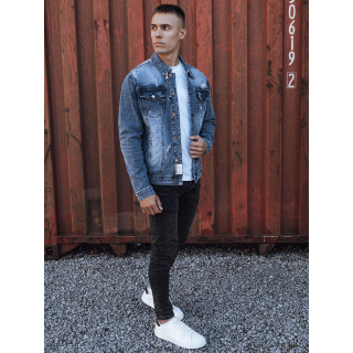Moška denim jakna v modri barvi