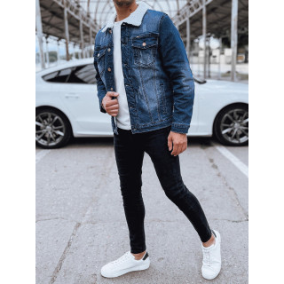 Moška modra denim jakna za zimo