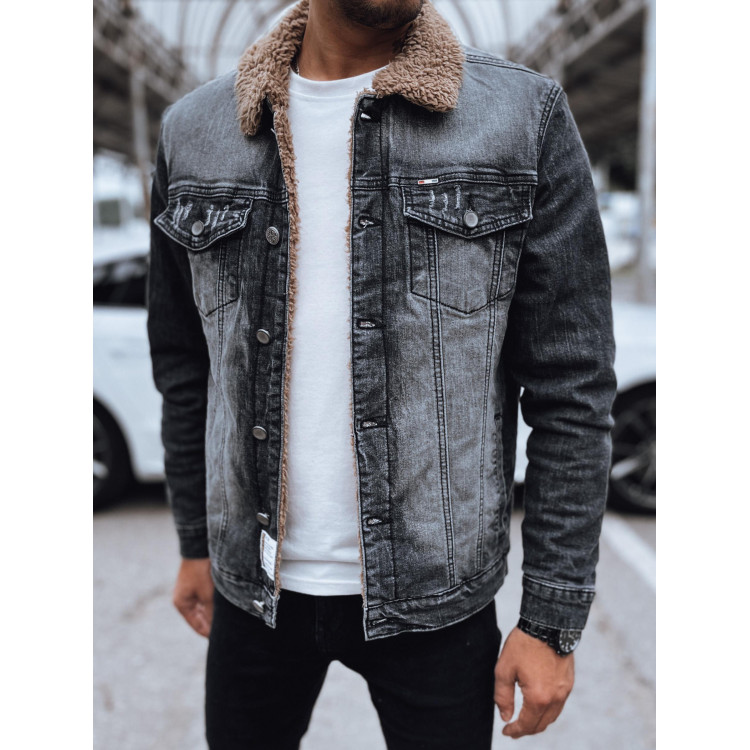 Črna izolirana denim jakna