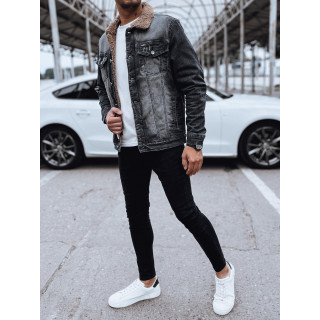 Črna izolirana denim jakna