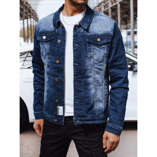 Moška denim jakna v temno modri barvi