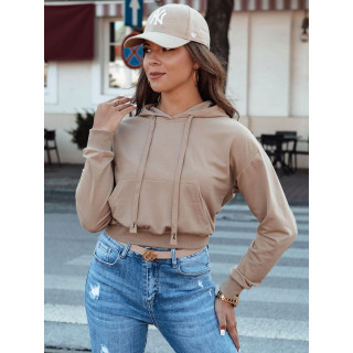 Ženska kratka jopica v svetlo rjavi barvi