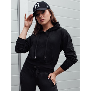 Kratek ženski pulover v črni barvi