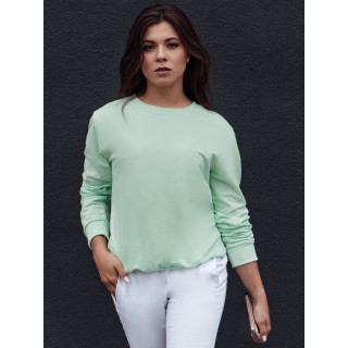 Svetlo zelen ženski pulover brez kapuce