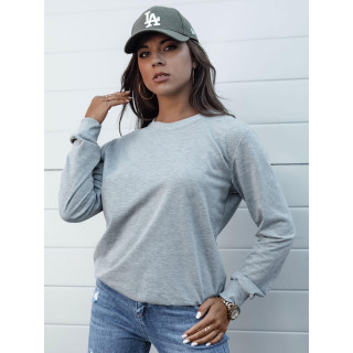 Svetlo siv ženski pulover brez kapuce