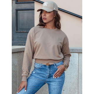 Ženska kratka jopica v svetlo rjavi barvi