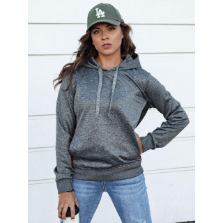 Temno siv ženski pulover s kapuco