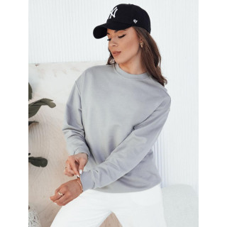 Ženski bombažni pulover v sivi barvi