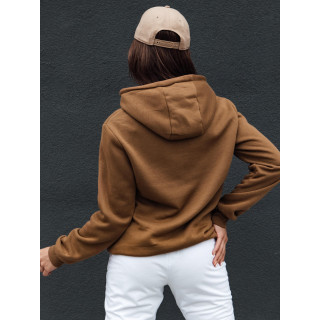 Ženski rjav pulover s kapuco