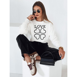 Bel ženski pulover s potiskom MY2337