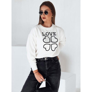 Bel ženski pulover s potiskom MY2337