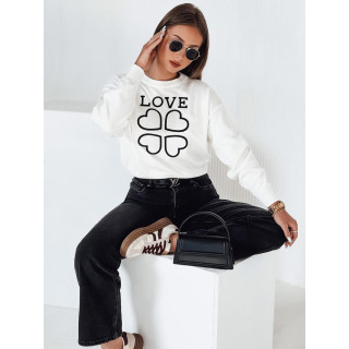 Bel ženski pulover s potiskom MY2337