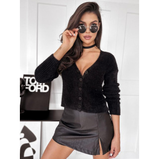 Ženski pulover z gumbi, črne barve MY2035