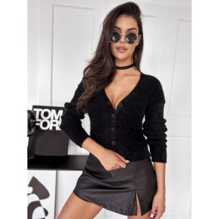 Ženski pulover z gumbi, črne barve MY2035
