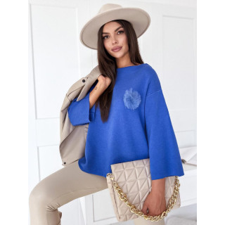 Moder ženski oversized pulover s čopom MY2007