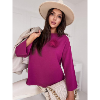 Oversize bordo pulover s pomponom MY2009