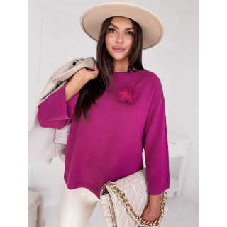 Oversize bordo pulover s pomponom MY2009