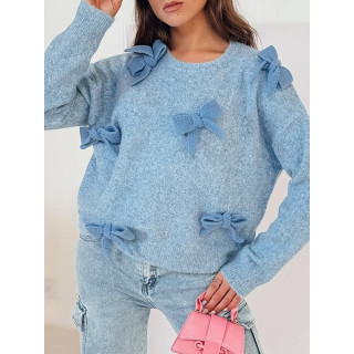 Moder prevelik pulover s pentljami MY2353