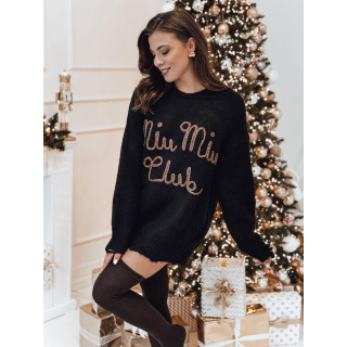 Ženski črn pulover z napisom MY2347