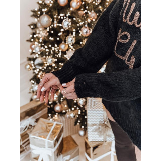 Ženski črn pulover z napisom MY2347