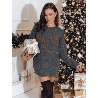 Temno siv ženski pulover z napisom MY2348