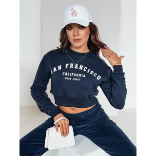 Temno moder ženski crop top pulover BY1344