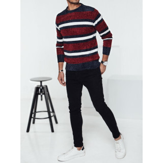 Moški rdeče-moder črtast pulover WX2264