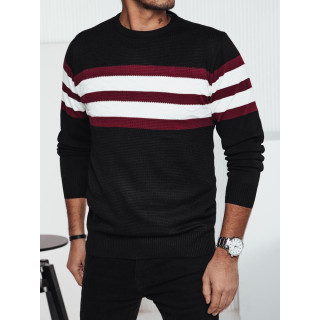 Črn moški pulover s črtami WX2247