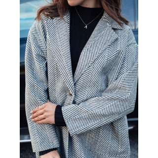 Ženski siv oversized plašč NY0699