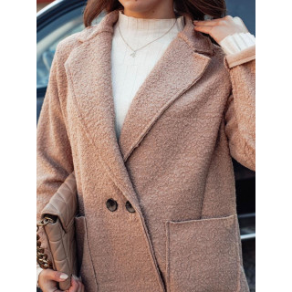 Ženski bež plašč iz jagnječjega usnja NY0710