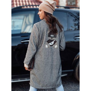 Črn ženski plašč z medvedkom na hrbtu NY0724