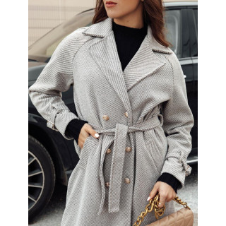 Dolg svetlo rjav ženski plašč na vezalke NY0744