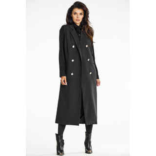 Dolg eleganten ženski telovnik v črni barvi