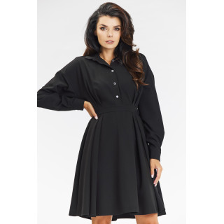 Ženska elegantna temno bež obleka