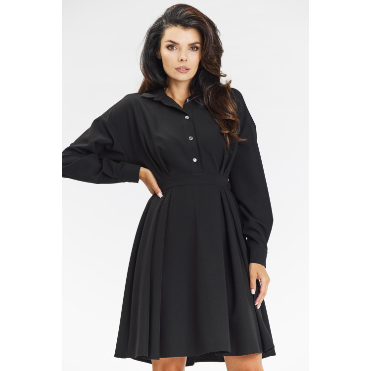 Ženska elegantna temno bež obleka