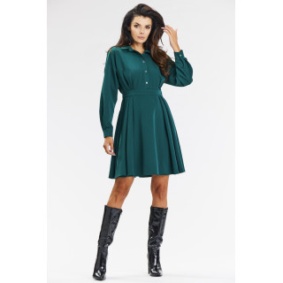 Ženska elegantna temno bež obleka