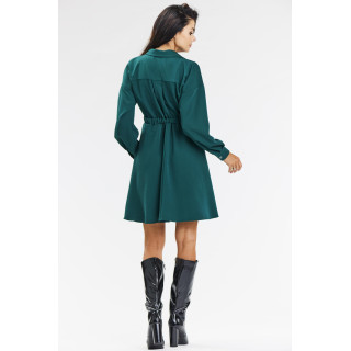 Ženska elegantna temno bež obleka