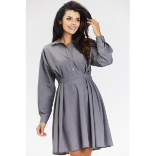 Ženska elegantna temno bež obleka