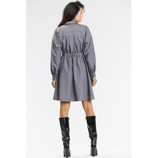 Ženska elegantna temno bež obleka