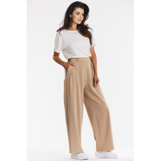 Ženske temno bež široke hlače