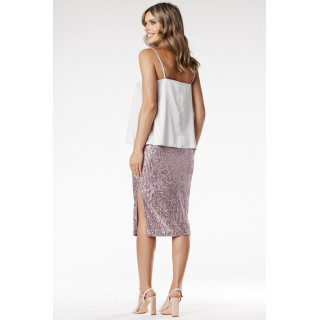 Rožnato krilo z bleščicami in elastičnim pasom