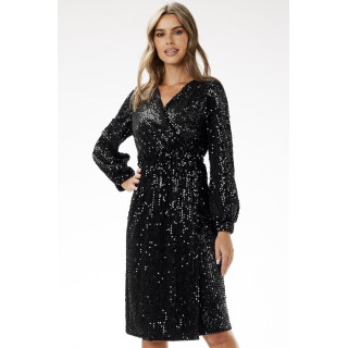 Siva obleka z bleščicami