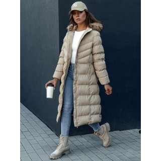 Bež dolga ženska zimska jakna TY4376