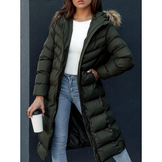 Zelena dolga ženska zimska jakna TY4377