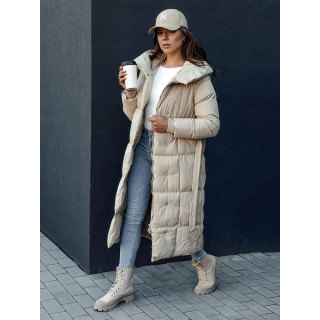 Dolga ženska jakna v bež barvi TY4372