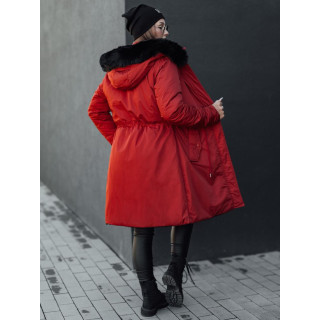 Dvostranska ženska jakna v rdeči barvi TY4588